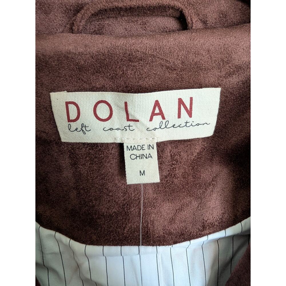 NWT Dolan Faux-Suede Blazer Jacket Womens Medium Dark Brown Formal Notch Lapel - Picture 4 of 6